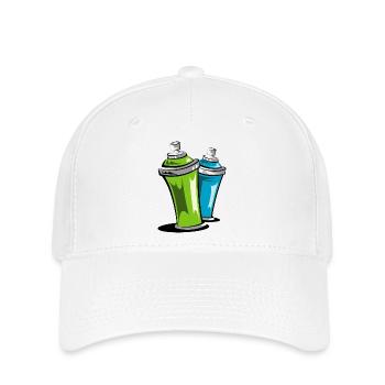 Symbole de pulvérisateur Canettes Couleurs Street Art - Casquette Flexfit - blanc - Devant