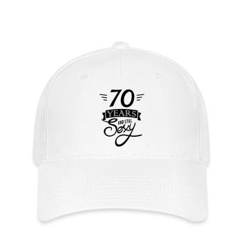 70 years and still sexy - Flexfit Cap - Weiß - Vorne