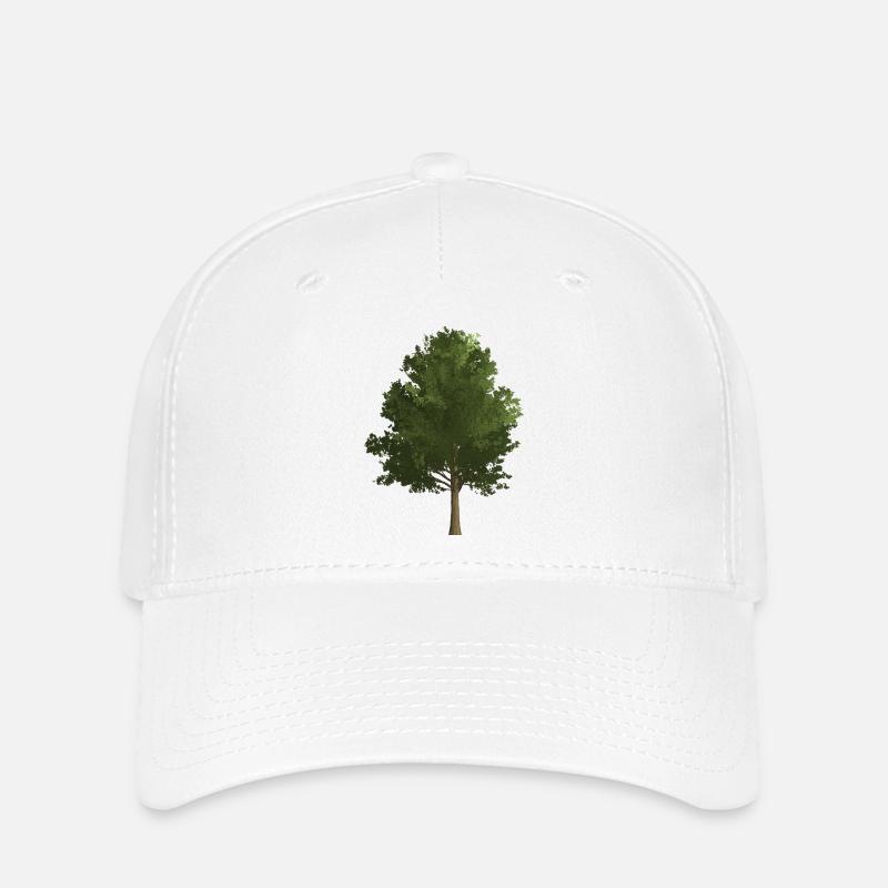 Arbre forêt érable, coloré, vert - Casquette Flexfit - blanc