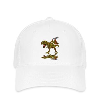 Dinosaurier Vulkan - Flexfit Cap - Weiß - Vorne