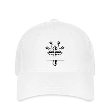 transparentes Schattenkreuz 4 Sterne - Flexfit Cap - Weiß - Vorne