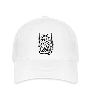 Composition des outils Noir - Casquette Flexfit - blanc - Devant