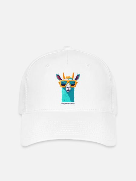 Retro-Lama-Revolte - Flexfit Cap - Weiß