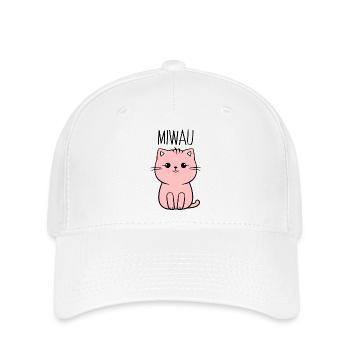 DRÔLE MIWAU CHAT CHATON ROSE CHATON STYLE CHATON - Casquette Flexfit - blanc - Devant