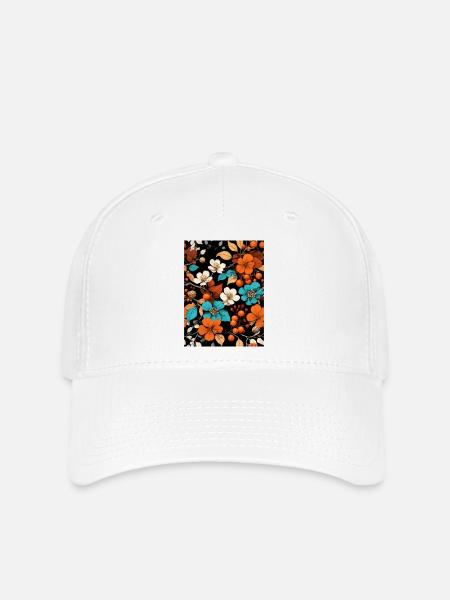 Herbst Blumen - Flexfit Cap - Weiß