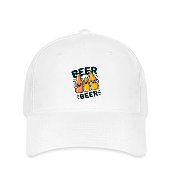 Fröhliches Bier Anstossen - Flexfit Cap - Weiß - Vorne