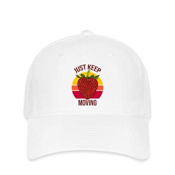 just keep moving - Flexfit Cap - white - Front