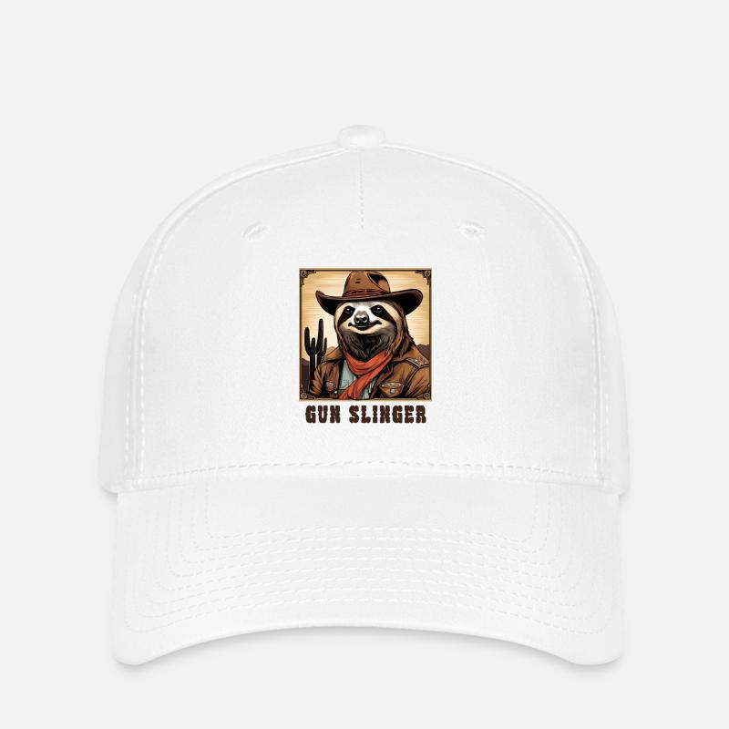 Faultier-Gewehr-Schleuderer - Flexfit Cap - Weiß