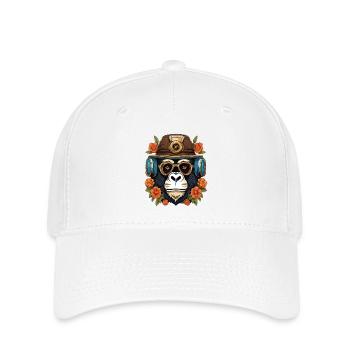Steampunk Gorilla - Flexfit Cap - white - Front