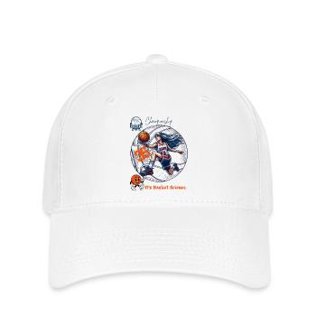 Dynamische Weibliche Basketball-Meisterin Illustration - Flexfit Cap - Weiß - Vorne