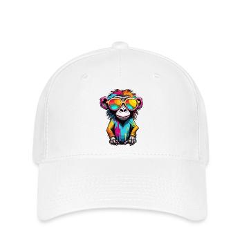 Monkey / Animal / Zoo / Babian / Wild / Comic - Flexfit Cap - white - Front