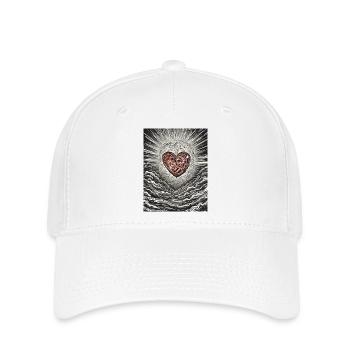 "Strahlendes abstraktes Herz" - Flexfit Cap - Weiß - Vorne