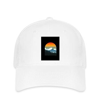 Coucher de soleil sur la montagne - Casquette Flexfit - blanc - Devant