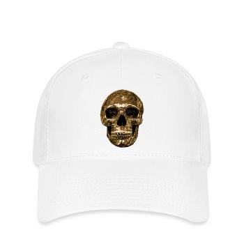 Skull,metallic,sequins,rivets,gold - Flexfit Cap - white - Front
