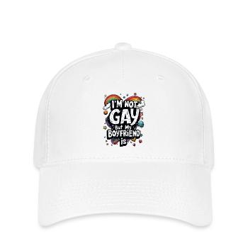 ICH BIN NICHT SCHWUL, ABER MEIN FREUND IST ES - Flexfit Cap - Weiß - Vorne