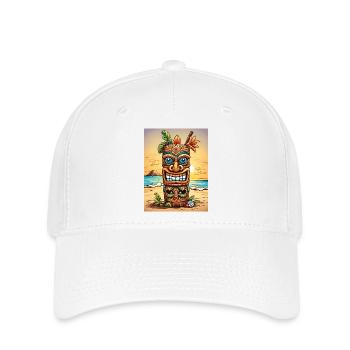 Tiki Statue - Flexfit Cap - white - Front