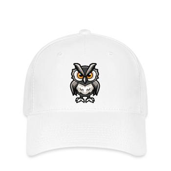 eule comic - Flexfit Cap - Weiß - Vorne