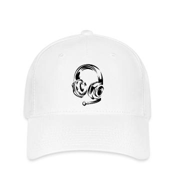 Casque de jeu Icône de joueur Illustration du logo - Casquette Flexfit - blanc - Devant
