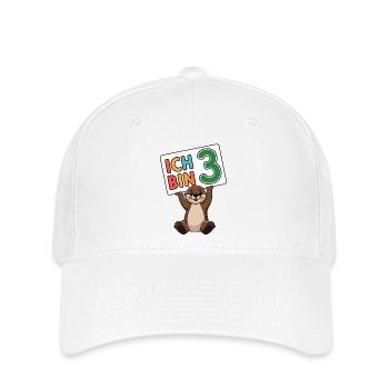 Ich bin 3 Jahre dritter Geburtstag - Flexfit Cap - Weiß - Vorne