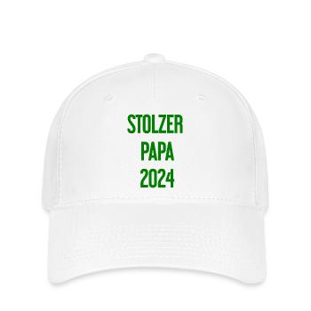 Stolzer Papa 2024 – für frischgebackene Väter - Flexfit Cap - Weiß - Vorne