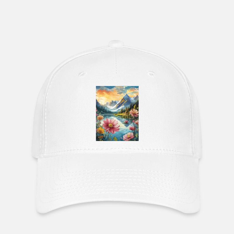 Mountains - Flexfit Cap - white