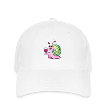 Weinbergschnecke - Flexfit Cap - Weiß - Vorne