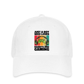 Gamer & Rabbits: Video Games & Leaping Adventure - Flexfit Cap - white - Front