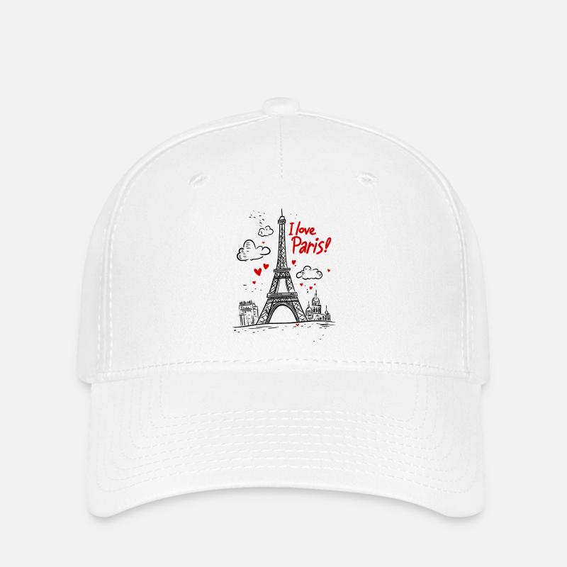 J’aime Paris" - Tour Eiffel - Design - Casquette Flexfit - blanc