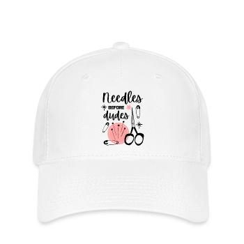 Needles Before Dudes - Funny Sewing Girl Power - Casquette Flexfit - blanc - Devant