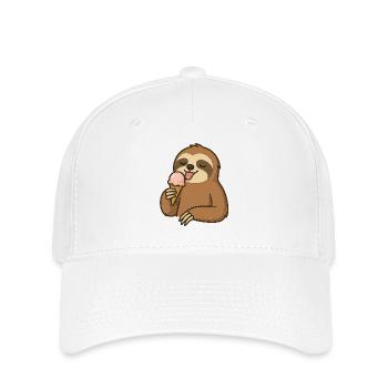 Paresseux à la glace - Casquette Flexfit - blanc - Devant