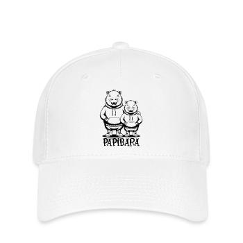 Papibara Papi Capybara Vater Lustig Papa Vatertag - Flexfit Cap - Weiß - Vorne
