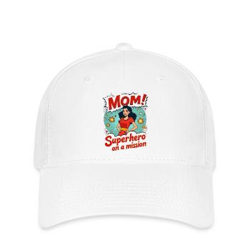 Mère, super-héroïne en mission ! - Casquette Flexfit - blanc - Devant