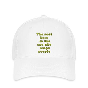 The real hero is the one who helps people - Flexfit Cap - white - Front