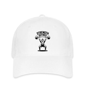 Strength defined - Fitness Motivation - Flexfit Cap - Weiß - Vorne