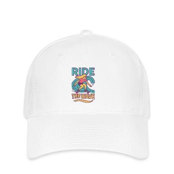 T-shirt thème surf et défilement - Casquette Flexfit - blanc - Devant
