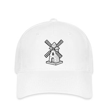 Windmühle Symbol Mühle - Flexfit Cap - Weiß - Vorne