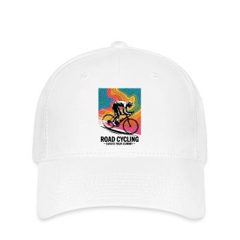 1970s Road Cycling – Retro Map Tee - Flexfit Cap - white - Front
