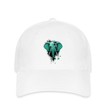 Tropf Elefant - Flexfit Cap - Weiß - Vorne