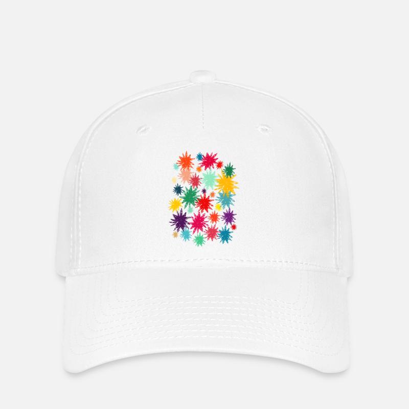 Bunte Blüten (Used) 01 - Flexfit Cap - Weiß