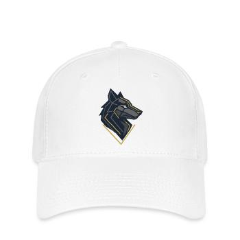 Geometrisches Wolfsemblem - Flexfit Cap - Weiß - Vorne