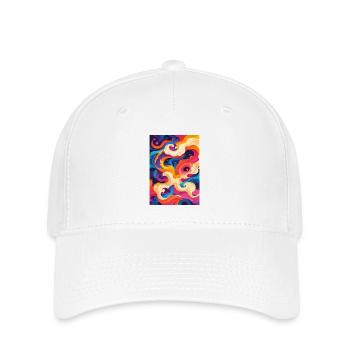 Abstrakter chromatischer Wirbel - Flexfit Cap - Weiß - Vorne
