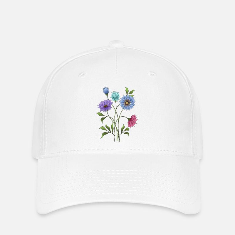 Blumen - Flexfit Cap - Weiß