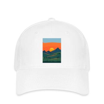 Abendlicher Berglandschafts-Wandel - Flexfit Cap - Weiß - Vorne