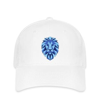 Geometric lion head in shades of blue - Flexfit Cap - white - Front