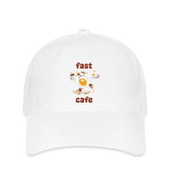 Café rapide - Casquette Flexfit - blanc - Devant