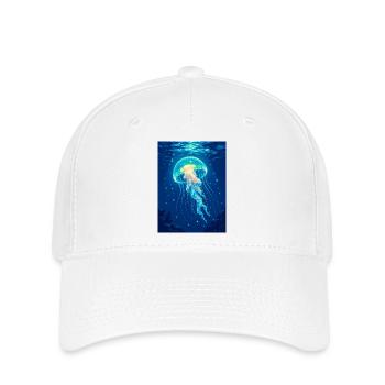 Bioluminescent Jellyfish  A floating light - Flexfit Cap - Weiß - Vorne