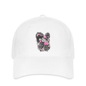 Abstracte Blütenballen mit Rosa Akzenten - Flexfit Cap - Weiß - Vorne