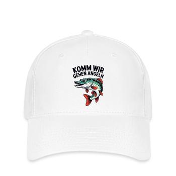 Komm Wir Gehen Angeln Hecht - Flexfit Cap - Weiß - Vorne