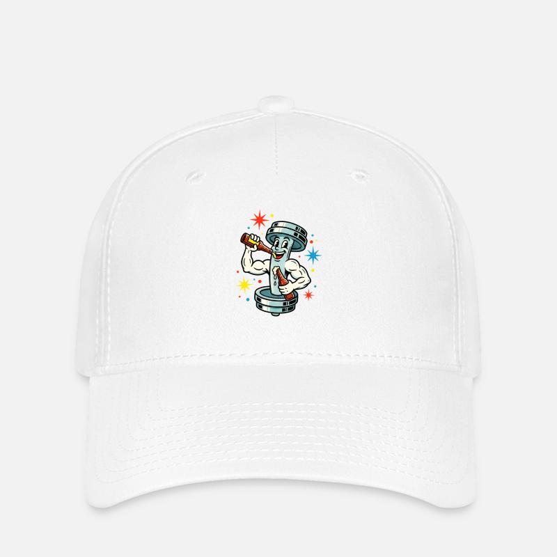 Entraînez-vous dur, faites la fête plus dur. - Casquette Flexfit - blanc