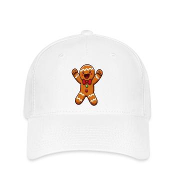 Happy Gingerbread Man Christmas Cartoon - Flexfit Cap - white - Front